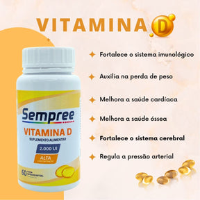 Vitamina D 2000 UI Alta Concentração Leve 3 Pague 2 | 180 cápsulas