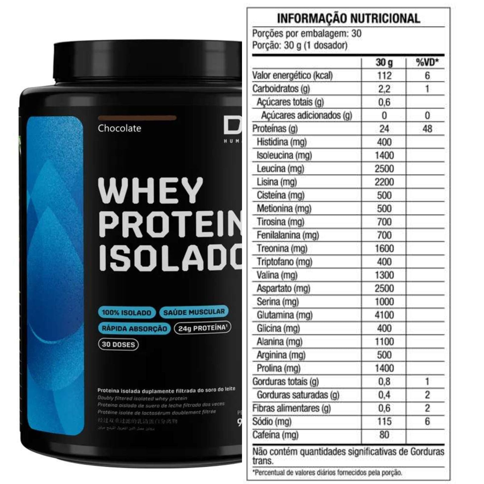 Whey Protein 100% Isolado Dux Human Health Chocolate | 900g