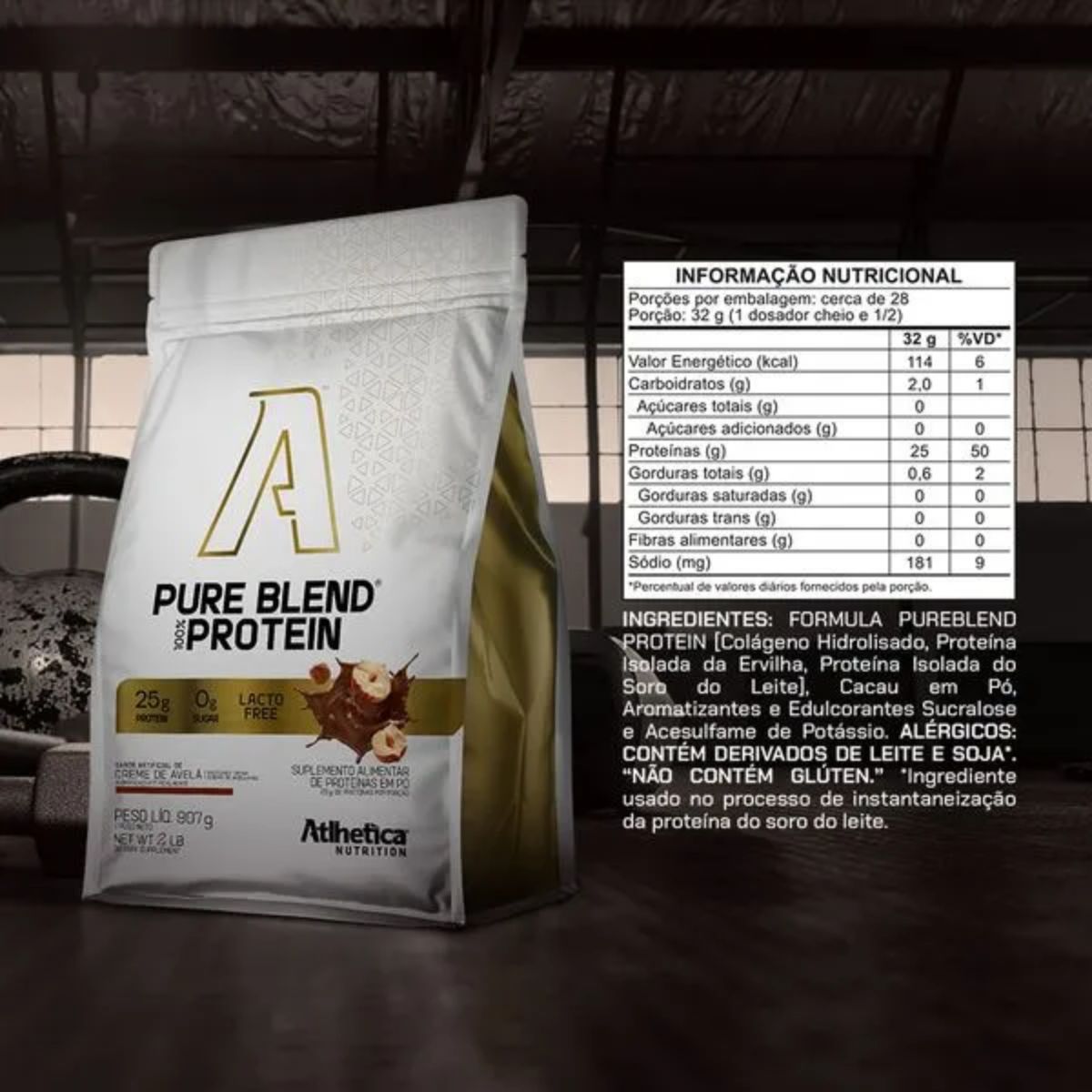 Pure Blend 100% Protein Atlhetica Nutrition Creme de Avelã | 907g
