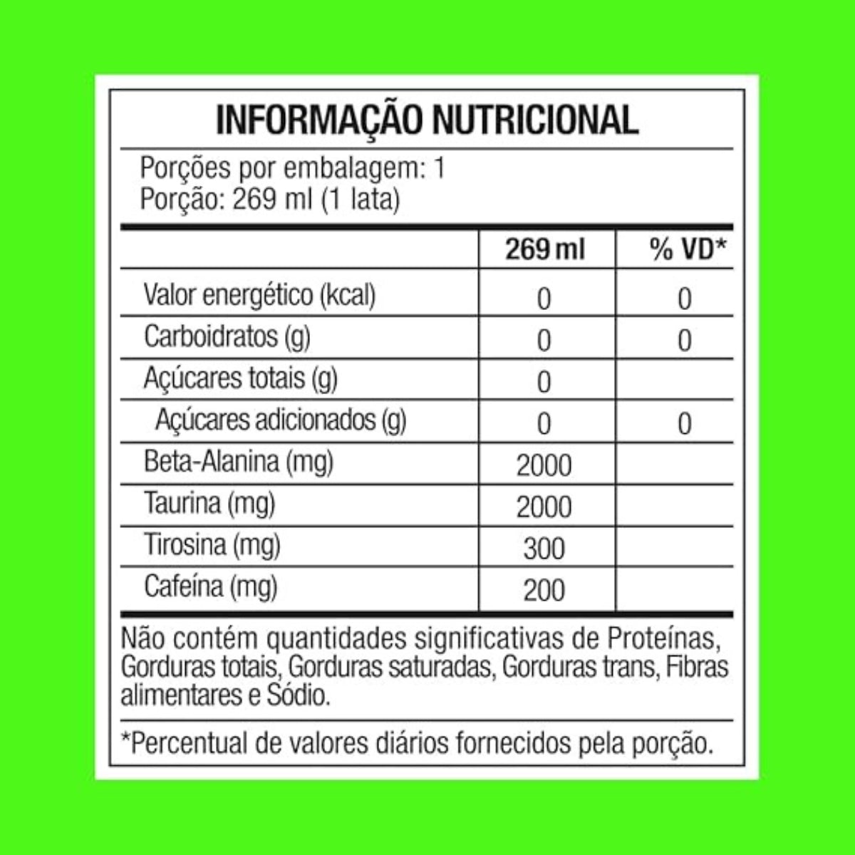 Energético Diabo Verde Pre-Workout Maça Verde | Lata 269ml