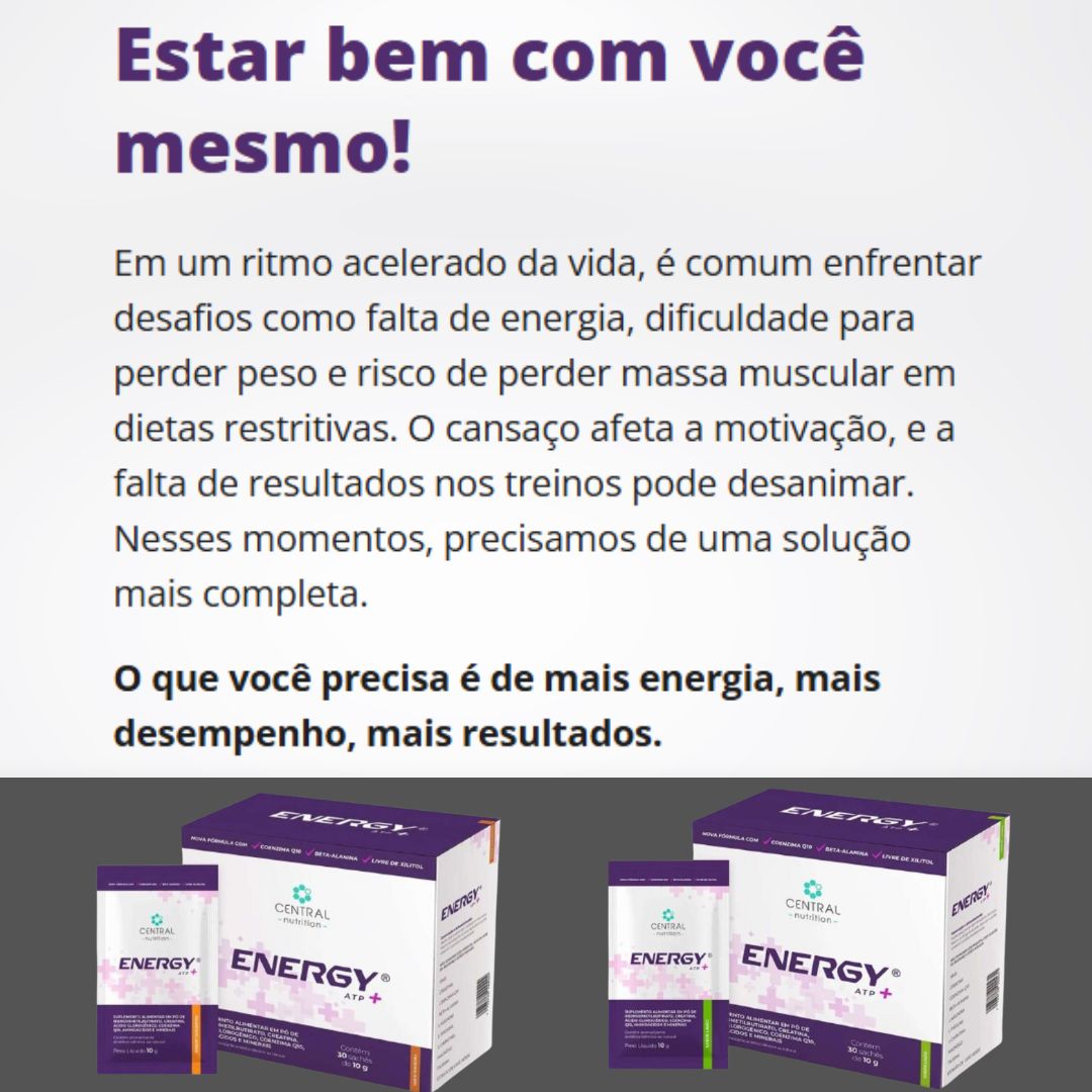 ENERGY® ATP ✚ Central Nutrition Sabor Tangerina | 30 Sachês de 10g
