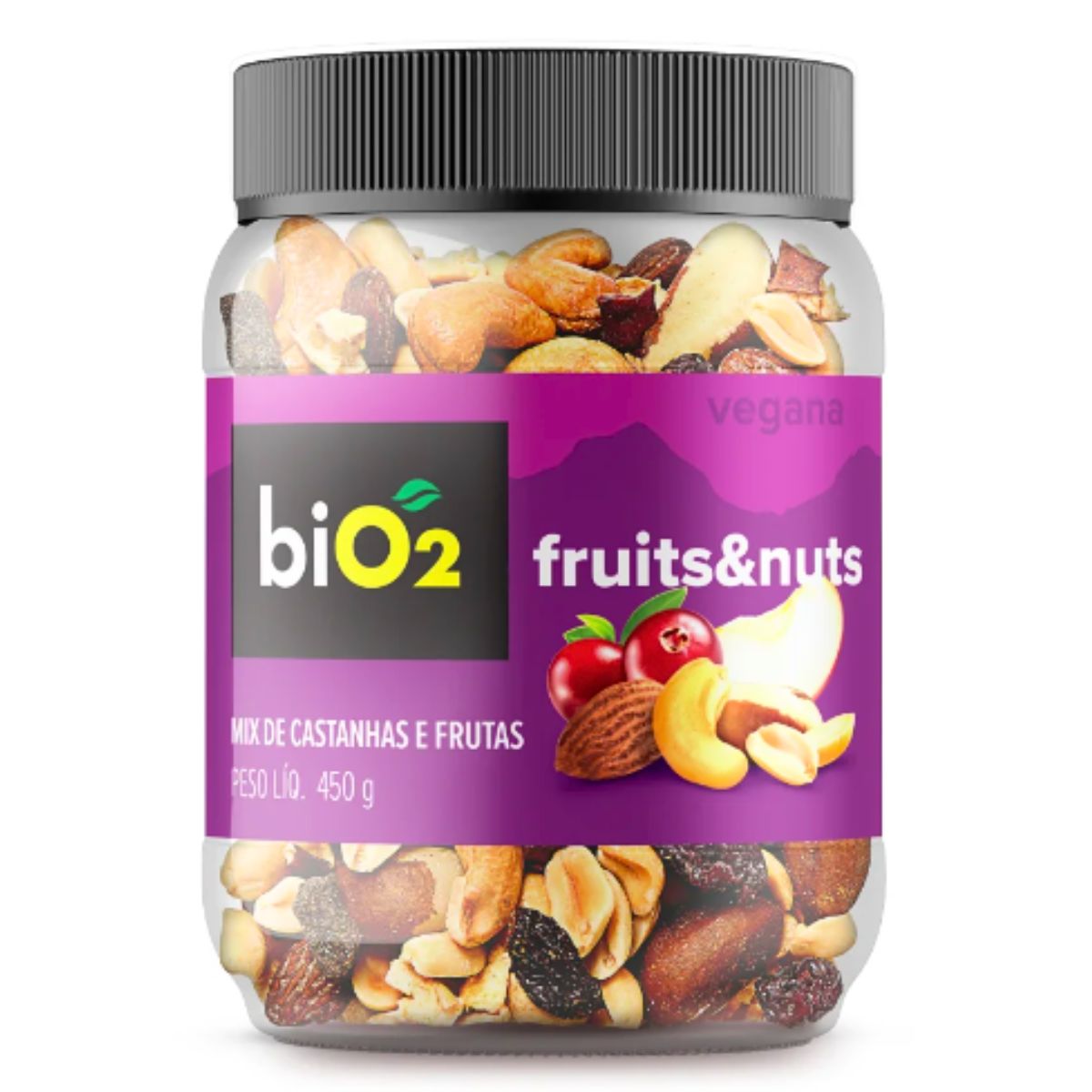 Mix de Castanhas e Frutas Fruits & Nuts BiO2 | Pote 450g