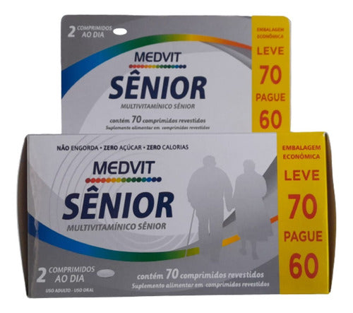 Multivitamínico Sênior Medvit Nova Fórmula Completa | 70 comprimidos