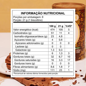 Biscottino Caramelo Salgado Chocolate 56% Cacau Haoma Linha Stevia | 168g