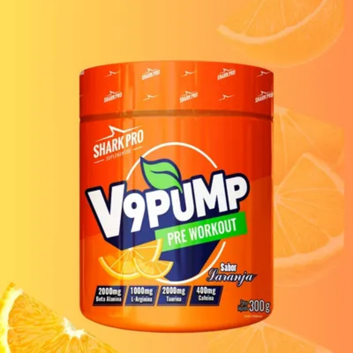 Pré Treino V9 Pump Refrigerante Laranja Shark Pro | 300g
