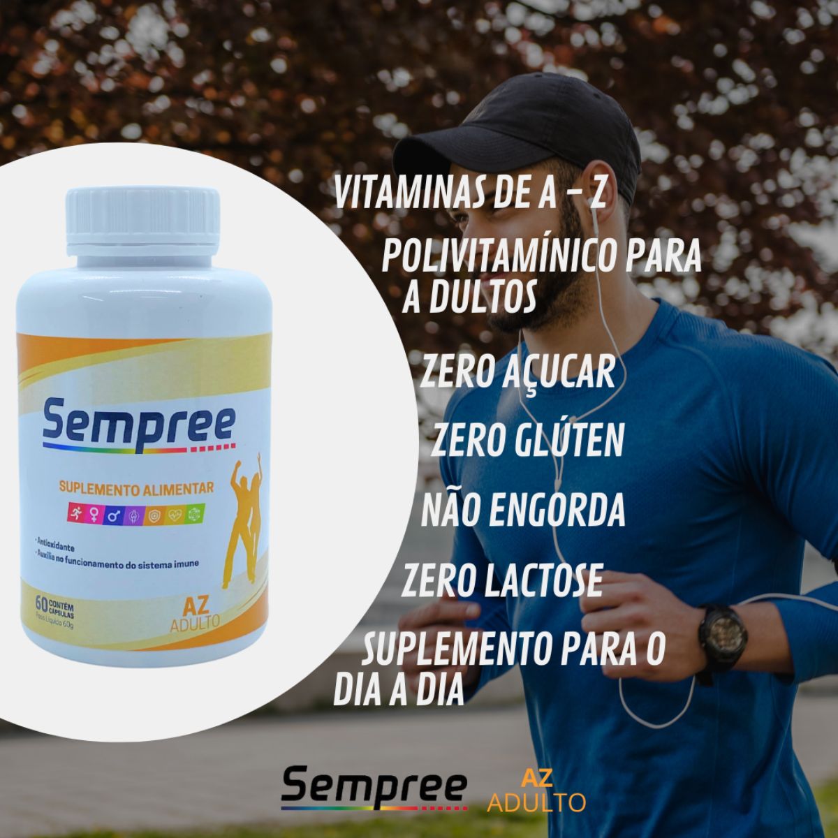 Multivitamínico AZ Adulto Leve 3 Pague 2 Sempree | 180 cápsulas