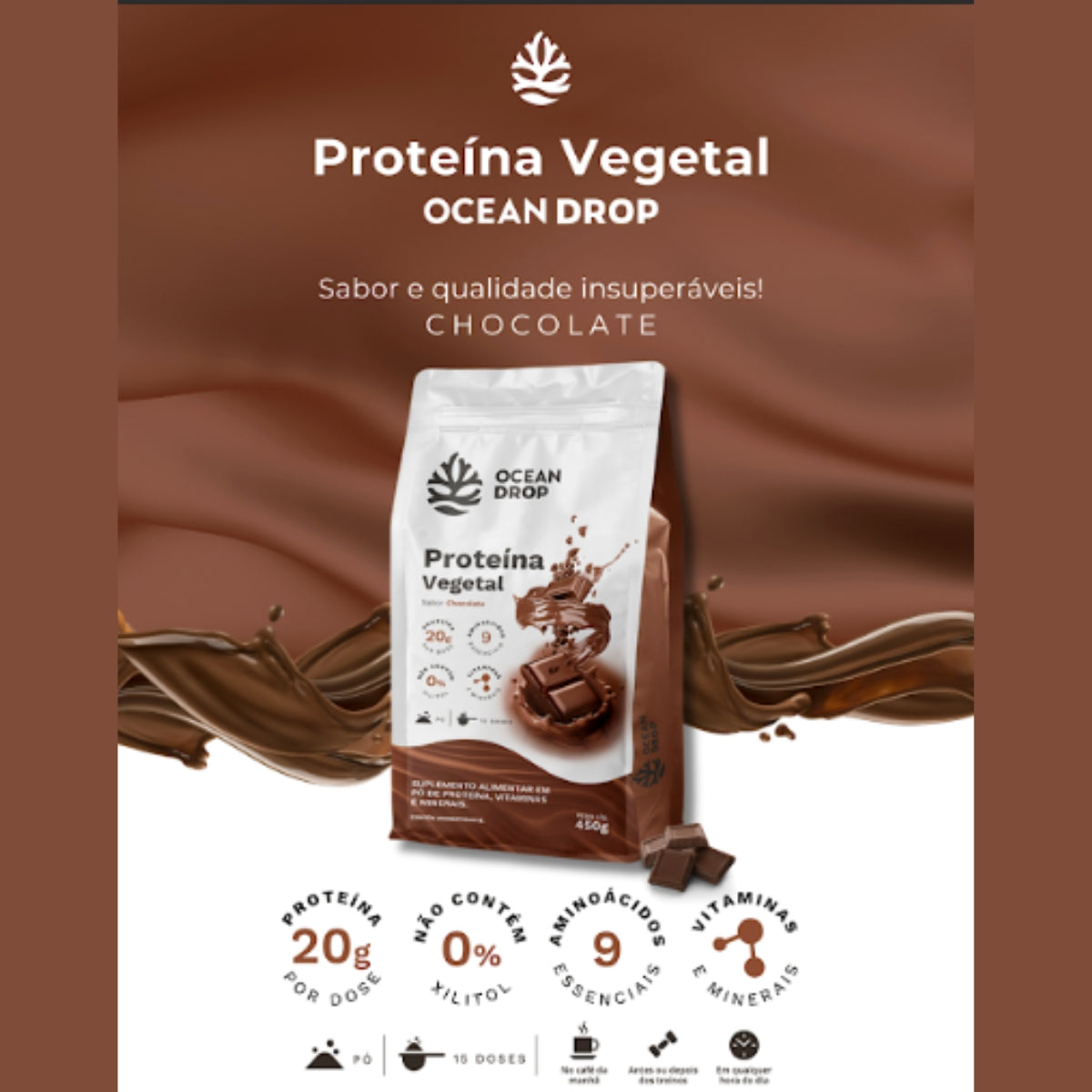 Proteína Vegetal Chocolate Ocean Drop | 450g