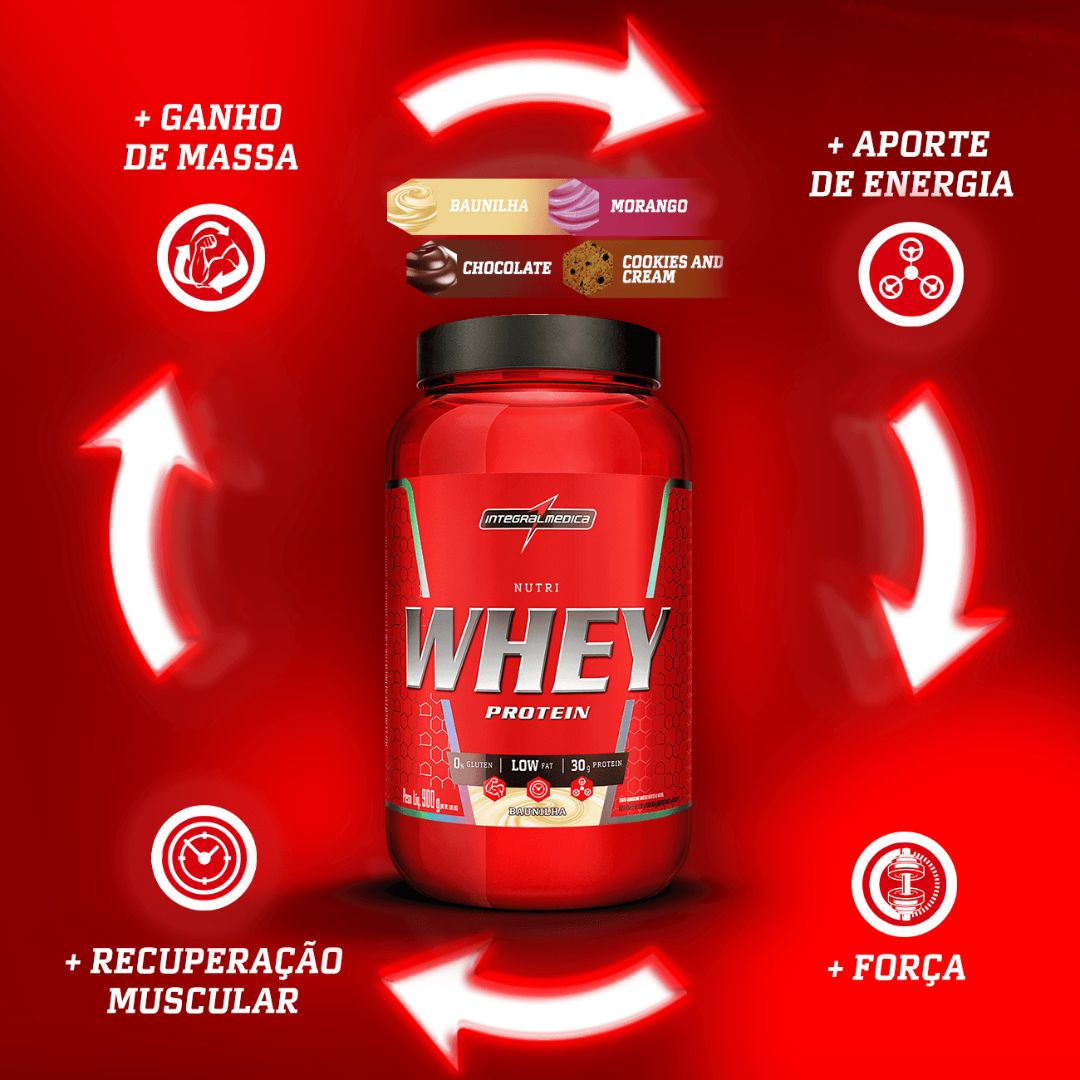 Nutri Whey Protein Integralmédica Sabor Baunilha | Pote 900g