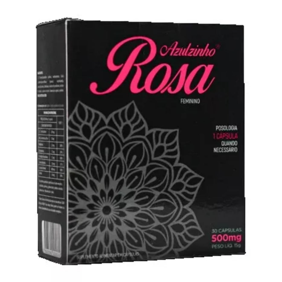 Azulzinho Rosa Feminino 500mg | 30 cápsulas