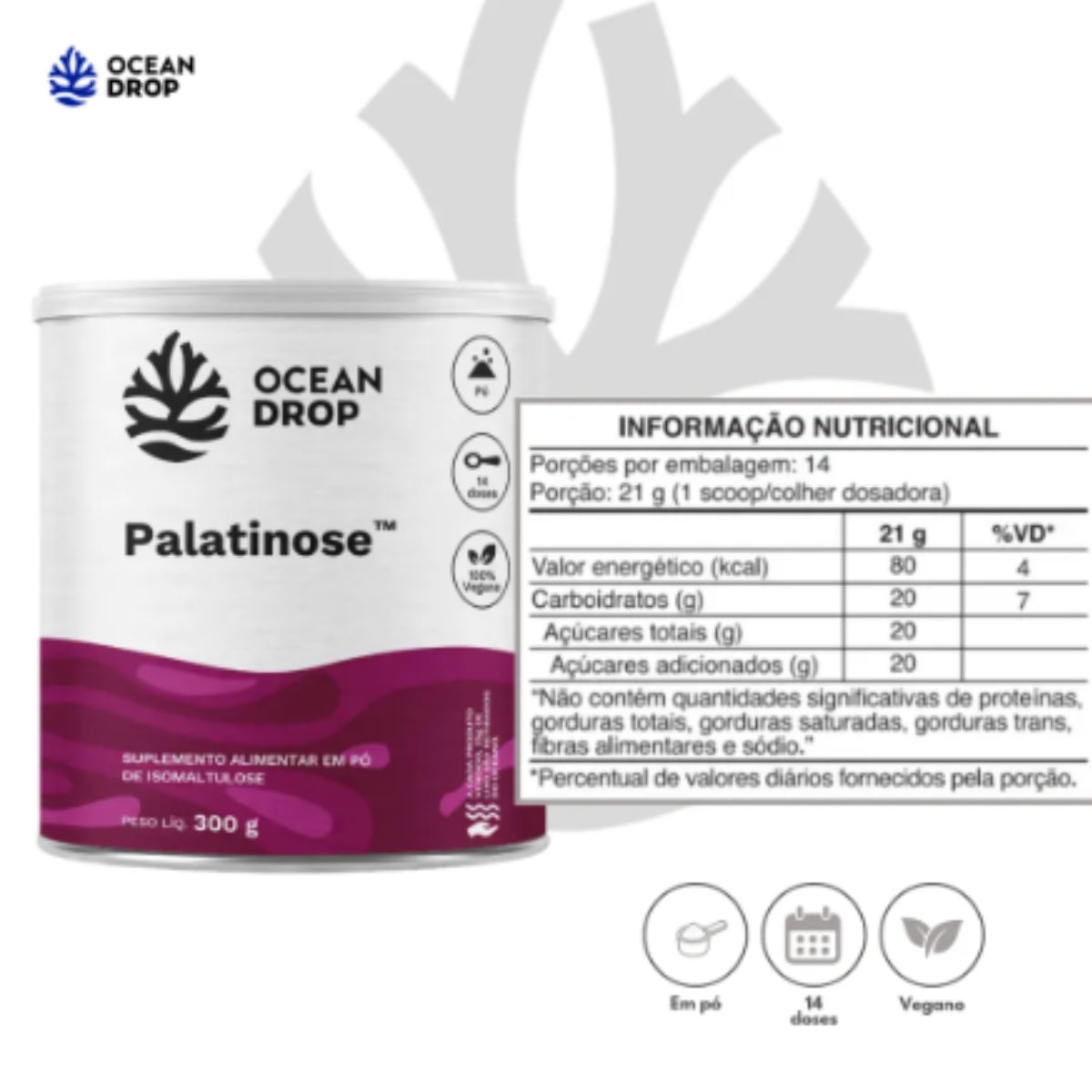 Palatinose em pó Ocean Drop | 300g