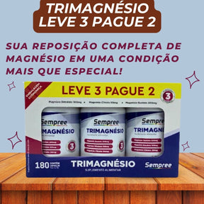 Trimagnésio 350mg Leve 3 Pague 2 Sempree | 180 cápsulas
