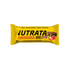 Barra Whey Grego Havanna Doce de Leite com Morango Nutrata | 12x40g