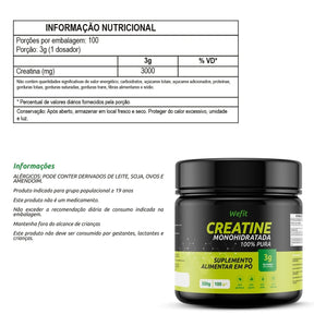 Creatina Monohidratada 100% Pura Wefit | 300g