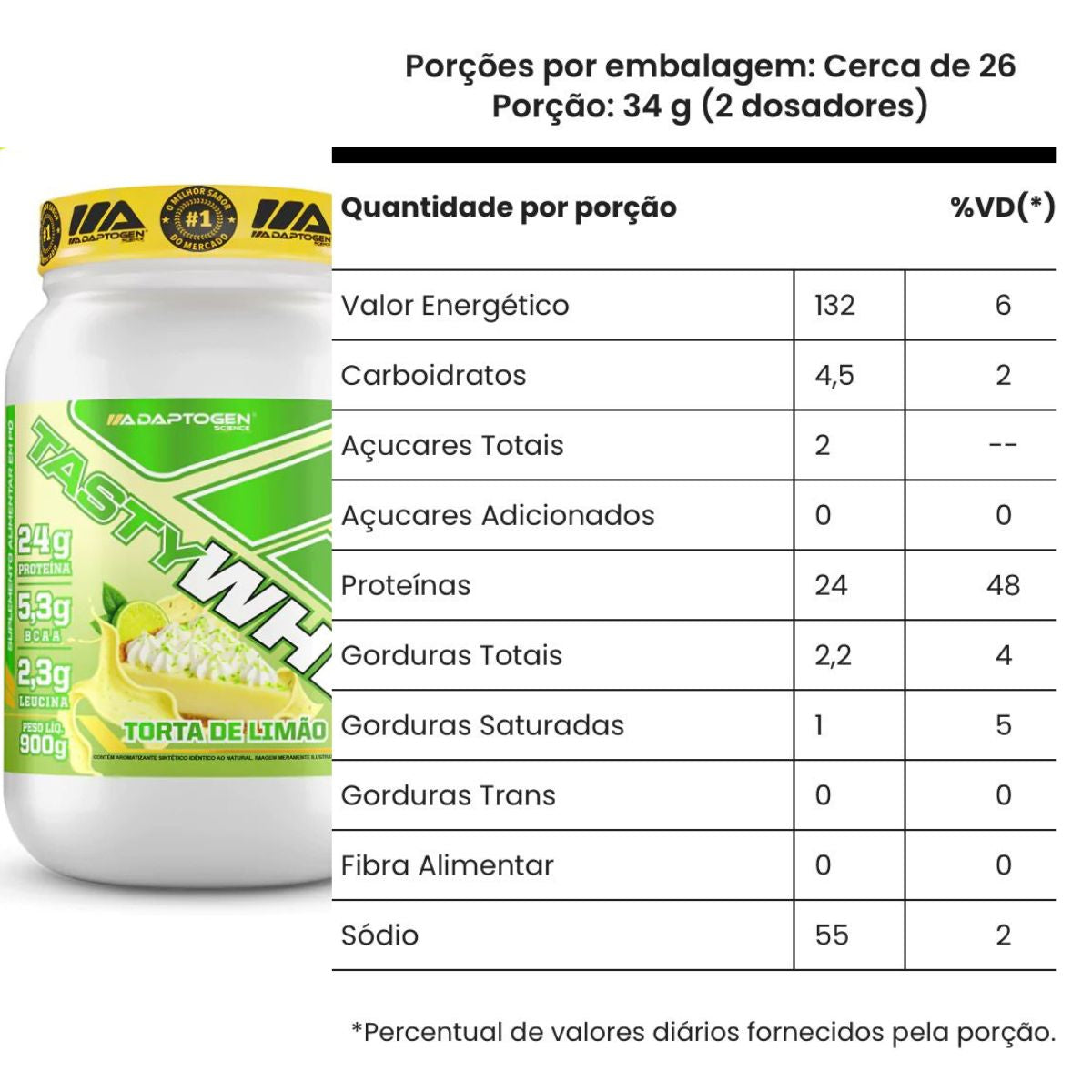 Tasty Whey 3W Gourmet Torta de Limão Adaptogen | 900g