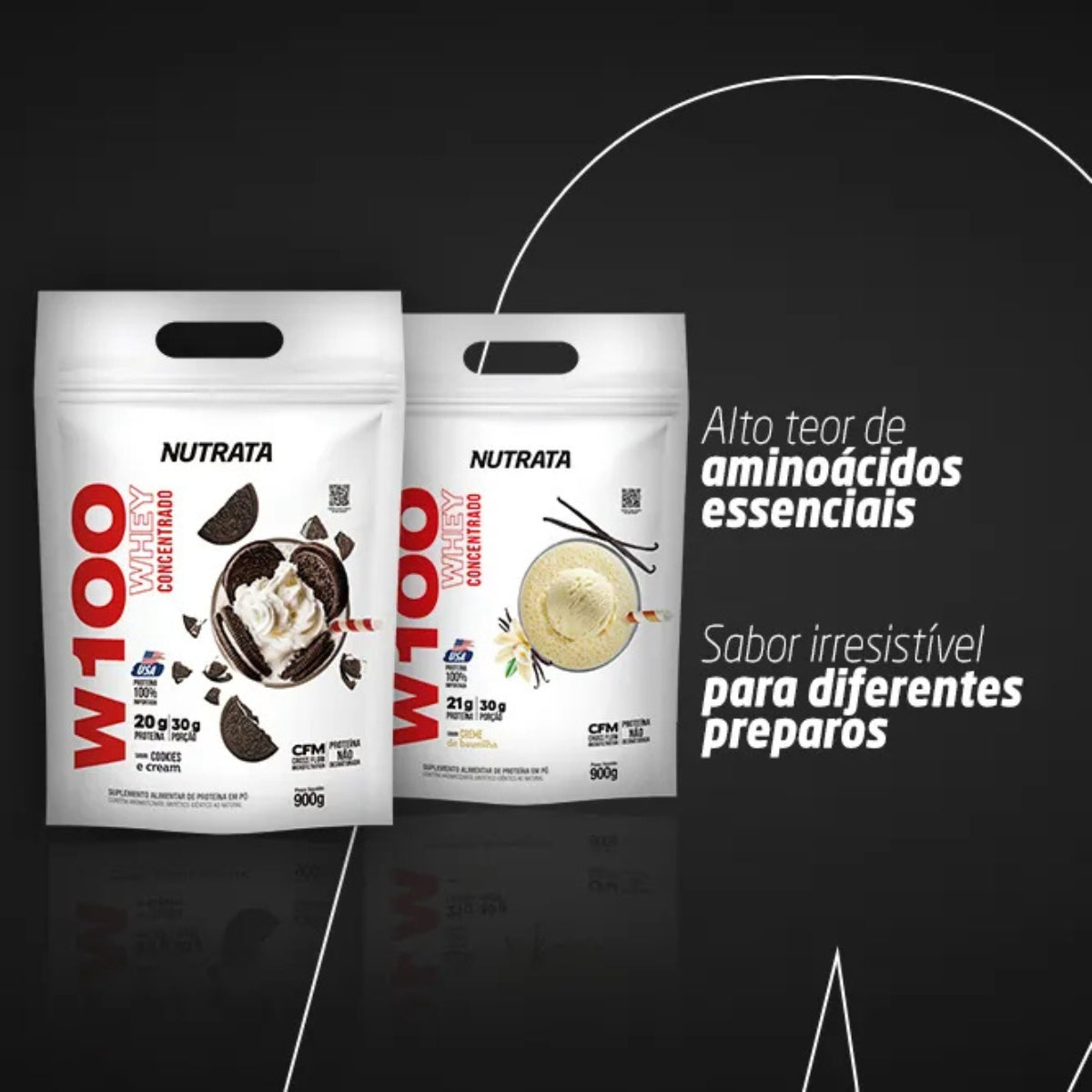 W100 Whey Concentrado Creme de Coco Nutrata | Refil 900g