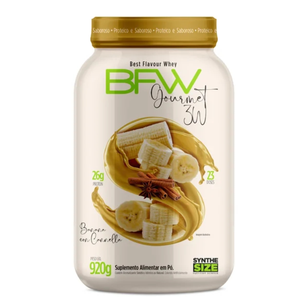 Best Flavour Whey Gourmet 3W Banana com Canela Synthe Size | 920g