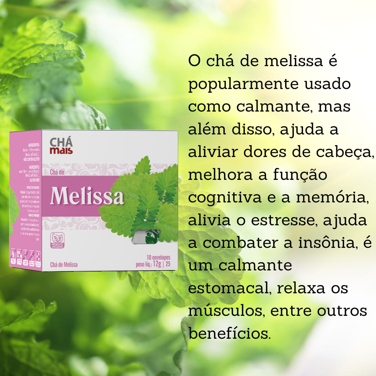 Chá de Melissa Chá Mais Clinicmais 10 Envelopes
