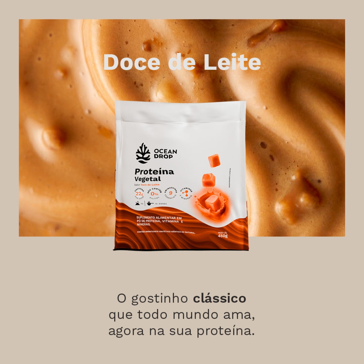 Proteína Vegetal Doce de Leite Ocean Drop | 450g