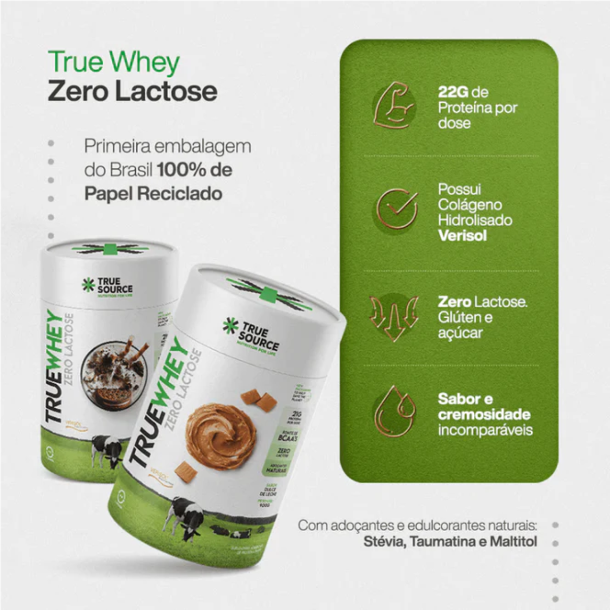 True Whey Zero Lactose Chocolate 70% Cacau | 900g