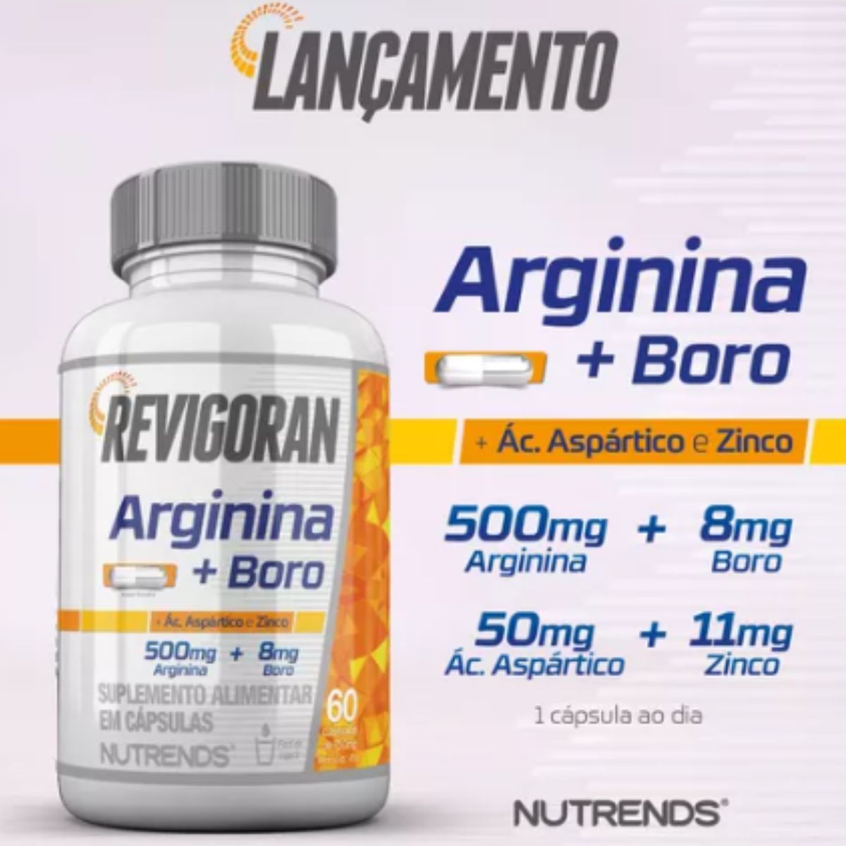 Revigoran Arginina + Boro Nutrends | 60 cápsulas