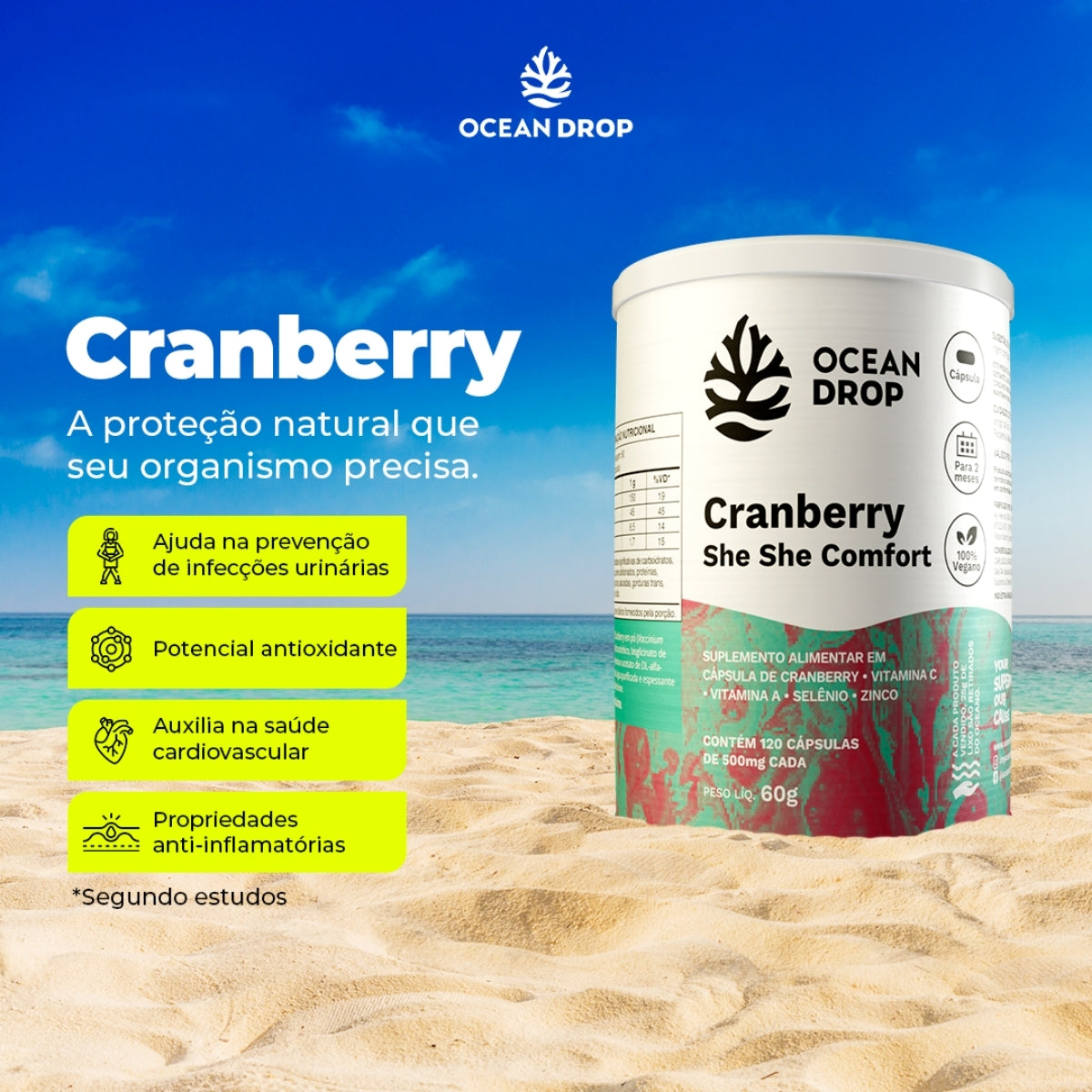 Cranberry She She Confort Ocean Drop | 120 cápsulas