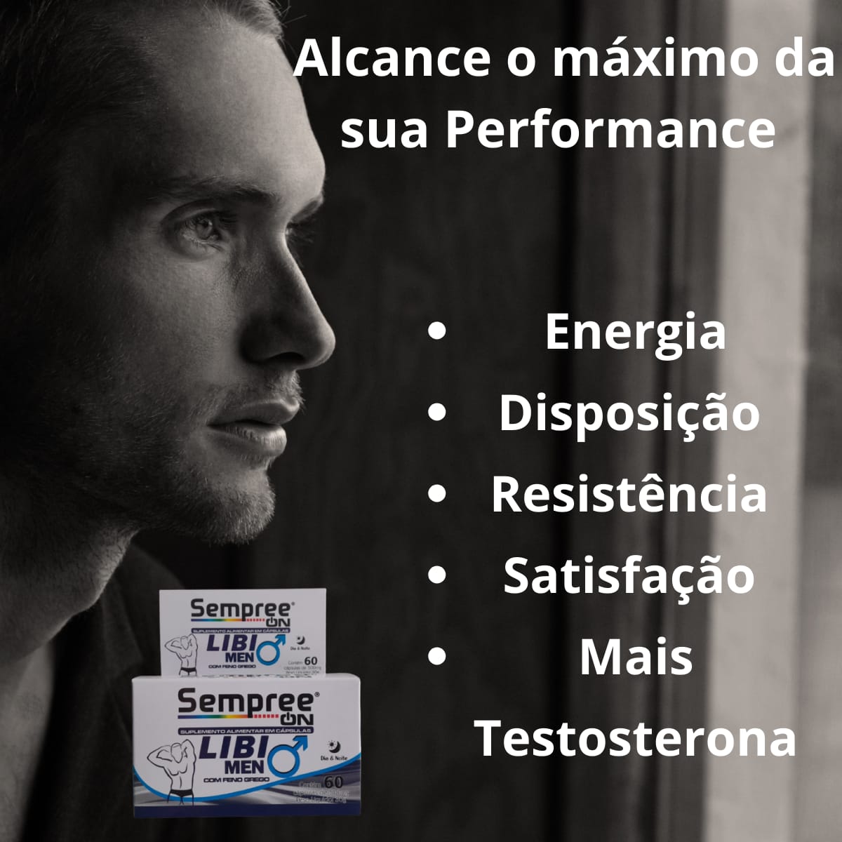 Libi Men Feno Grego com Vitaminas Sempree | 60 cápsulas
