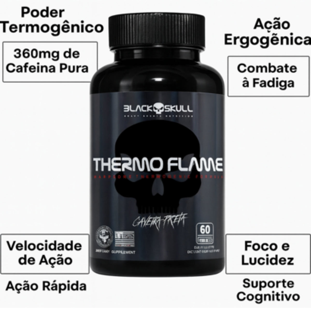 Thermo Flame Cafeína Black Skull | 60 tabletes