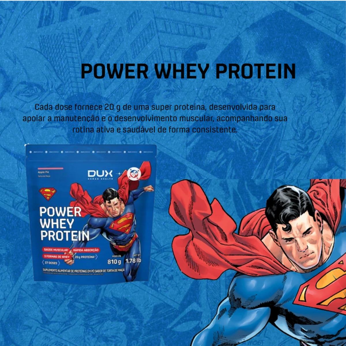 POWER WHEY PROTEIN DC APPLE PIE  Dux | 810G