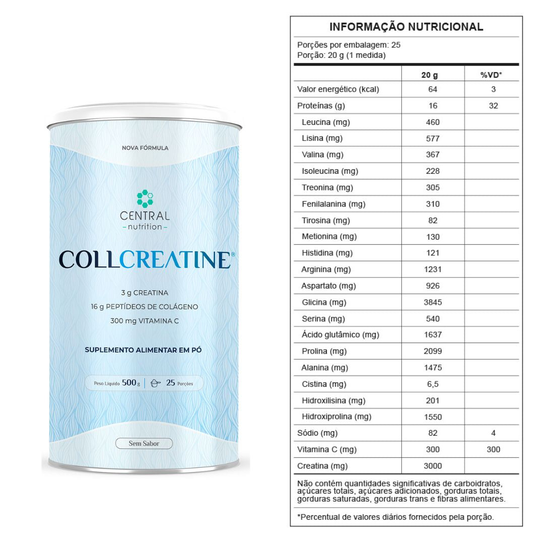 COLLCREATINE® Sem Sabor Central Nutrition | 500g