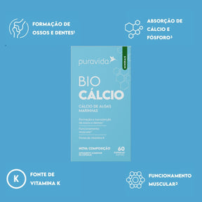 Bio Cálcio Puravida | 60 cápsulas