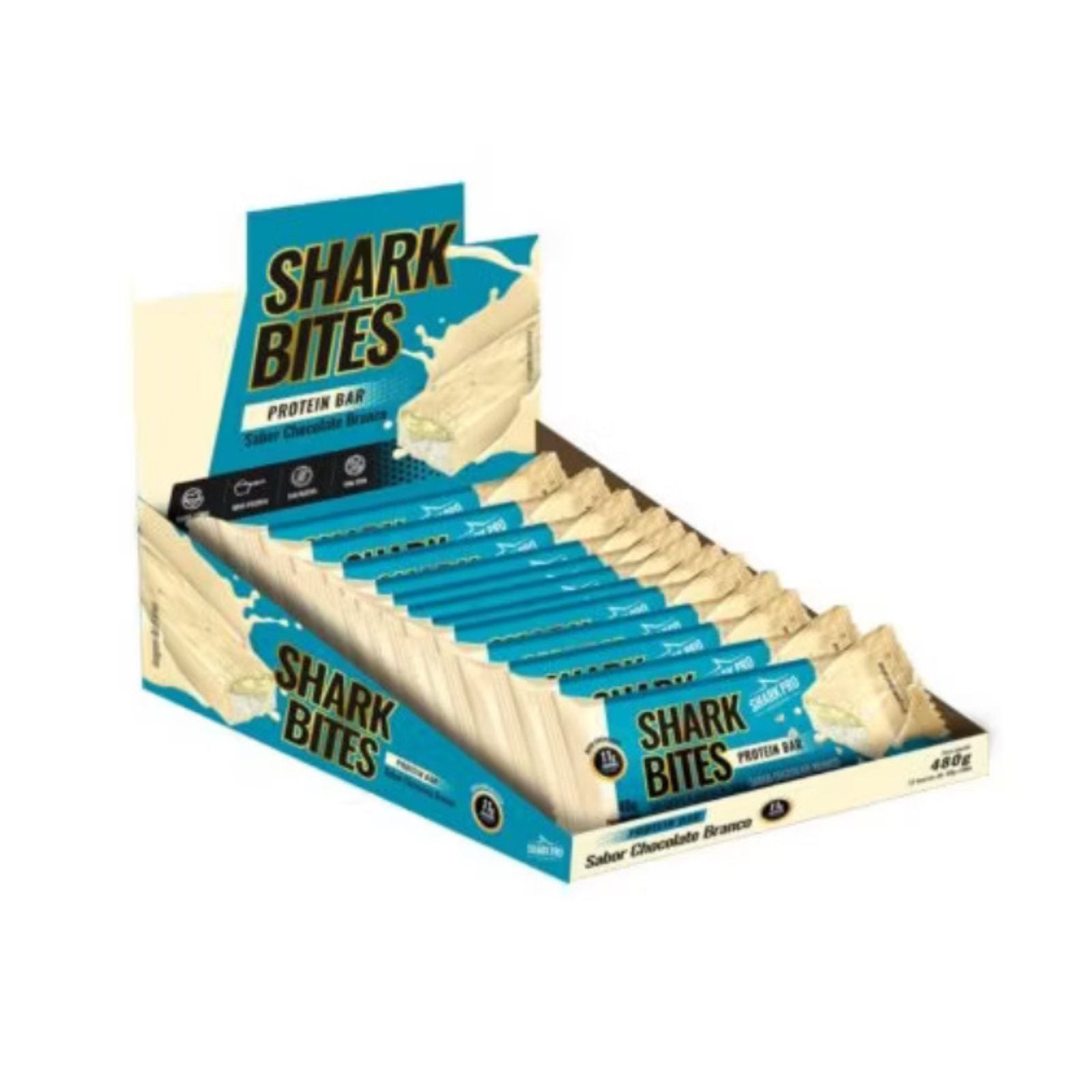 Barrinha Shark Bites Protein Bar Chocolate Branco | 12x40g