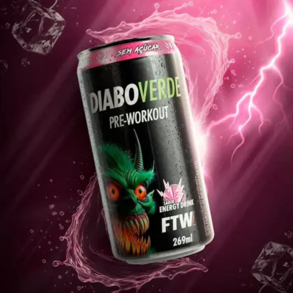 Energético Diabo Verde Pre-Workout Energy Drink | Lata 269ml