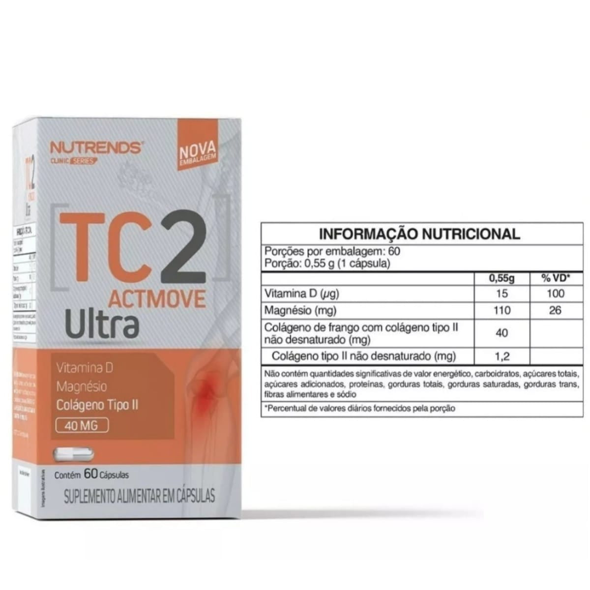 Tc2 Actmove Ultra Colágeno Tipo 2 Nutrends | 60 cápsulas