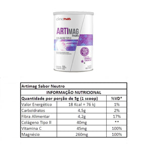 Kit | 3X Colágeno Artimag Sabor Neutro ClinicMais | 150g