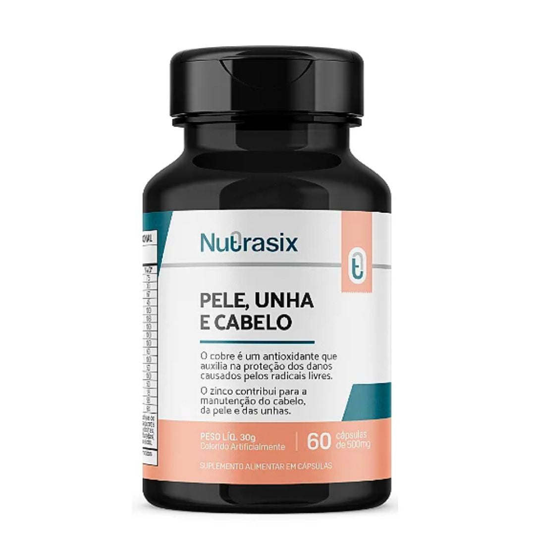 Multivitamínico para Pele, Unha e Cabelos Nutrasix | 60 cápsulas