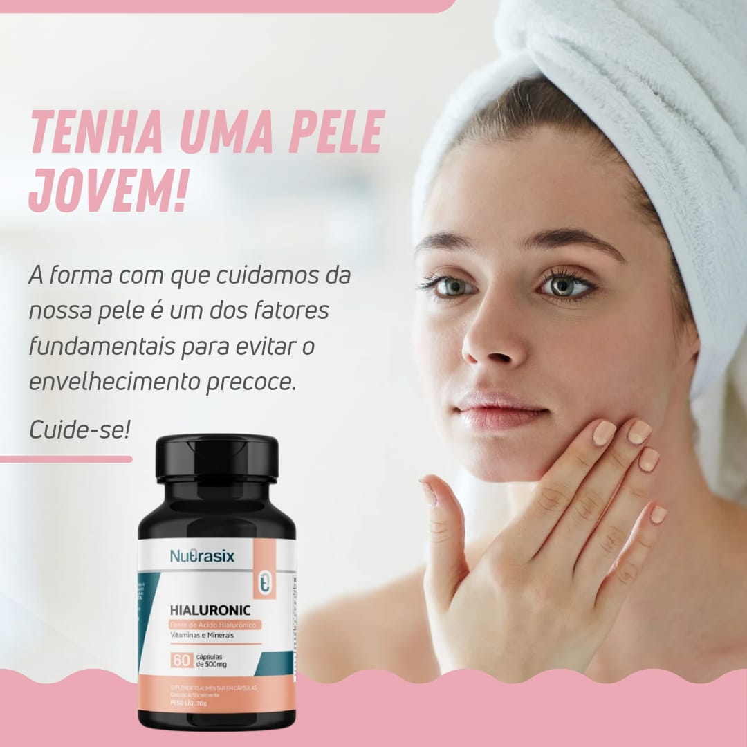 Hialuronic Ácido Hialurônico 100mg Nutrasix | 60 cápsulas