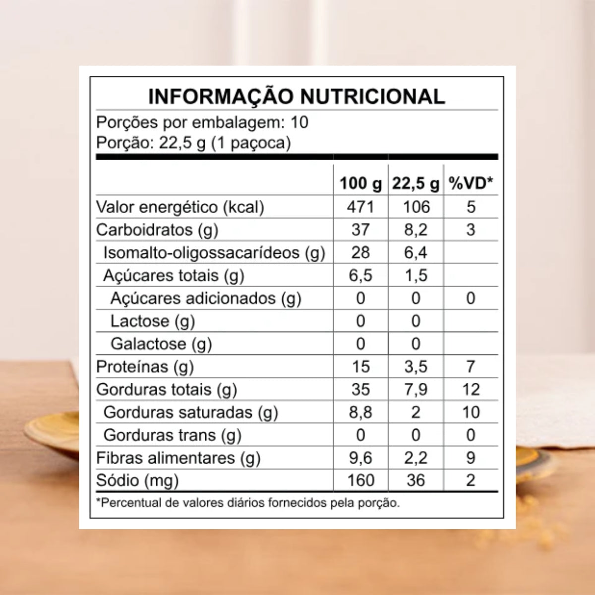 Paçoca  Amendoim com Chocolate 56% Cacau Linha Stevia Haoma | 225g