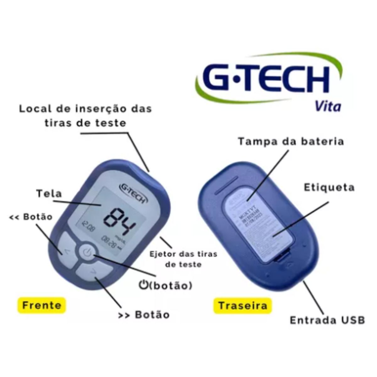 Medidor de Glicose no Sangue G-Tech Vita