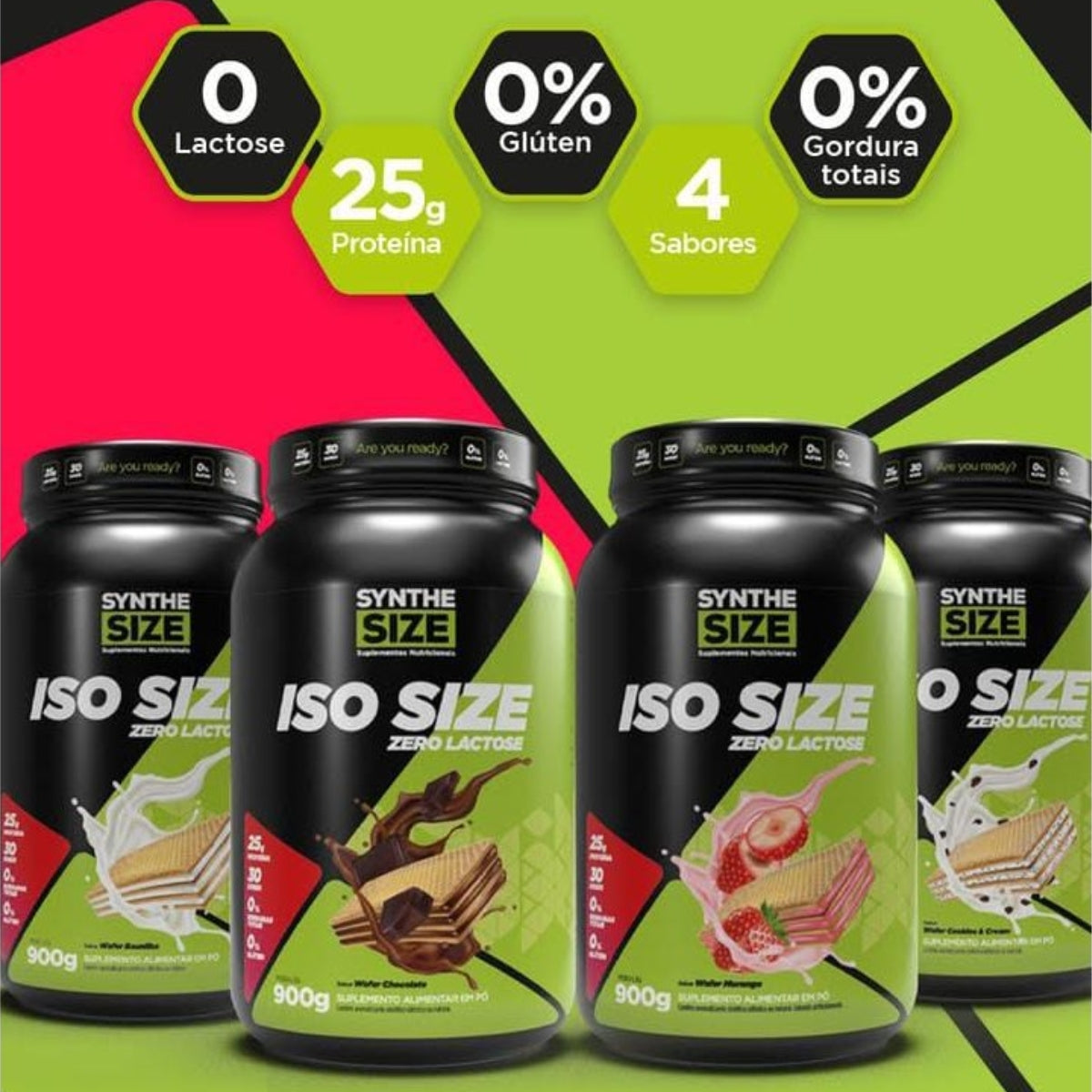 Whey Zero Lactose Iso Size Morango Synthe Size | 900g