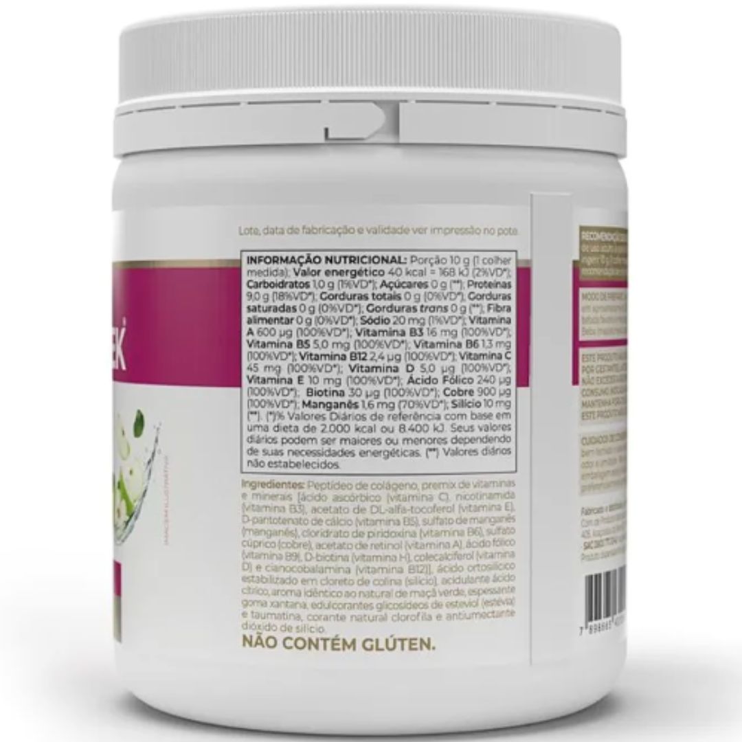 Colagentek | Colágeno Hidrolisado Sabor Maça Verde Vitafor | 300g