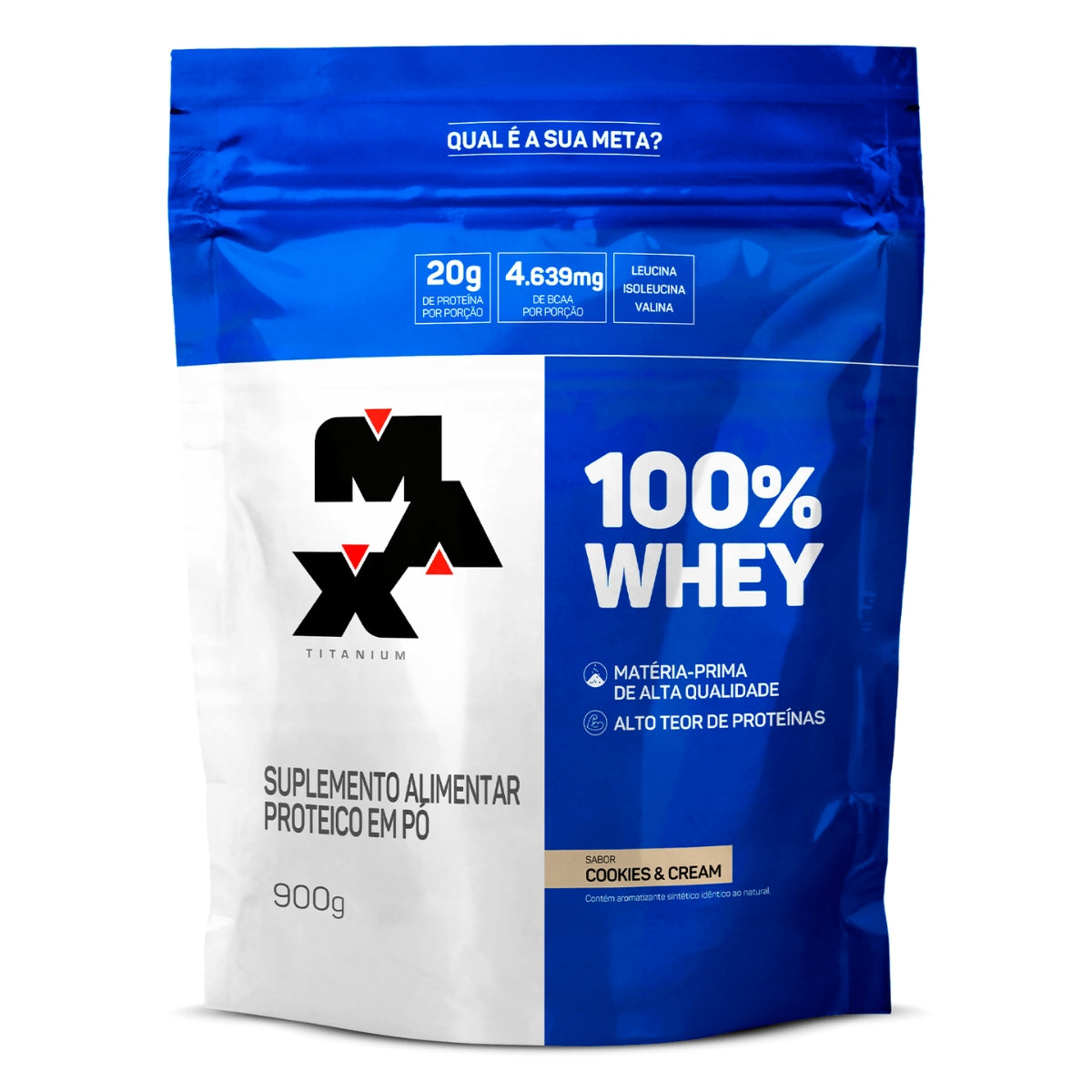 100% Whey Max Titanium Cookies e Cream | 900g
