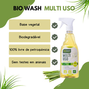 MultiUso Biodegradável Sem Enxágue Capim Limão Biowash | Gatilho 650ml