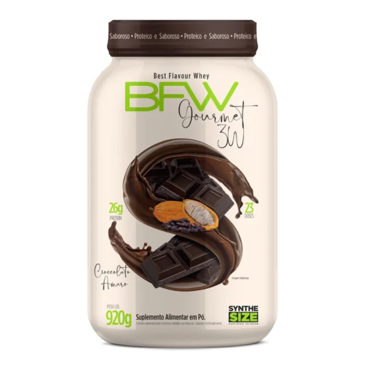 Best Flavour Whey Gourmet 3W Chocolate Amargo Synthe Size | 920g