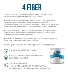 Kit | 3x 4 Fiber Suplemento Alimentar com Fibras ClinicMais | 200g