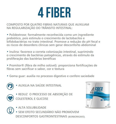 Kit | 3x 4 Fiber Suplemento Alimentar com Fibras ClinicMais | 200g
