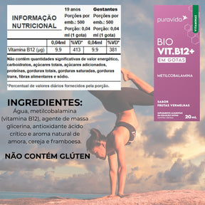 Bio Vitamina B12+ Sabor Frutas Vermelhas Puravida | 20ml