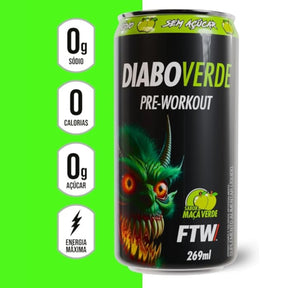 Energético Diabo Verde Pre-Workout Maça Verde | Lata 269ml