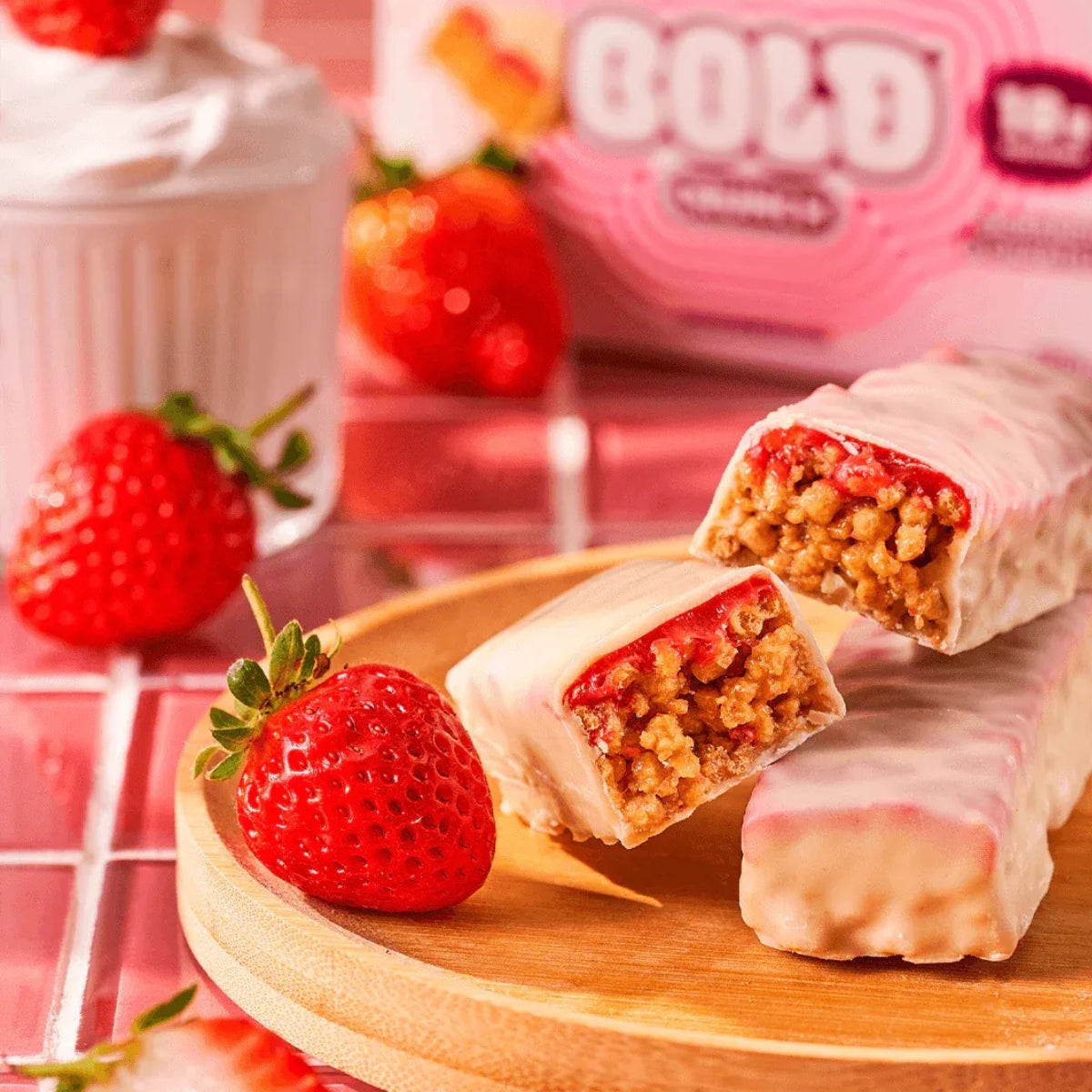 Barrinha Bold Crunch Morango e Chantilly | 12x60g