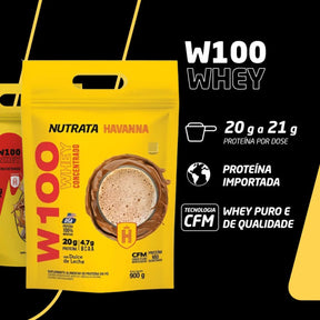 W100 Whey Concentrado Dulce deLeche Havanna Nutrata | Refil 900g