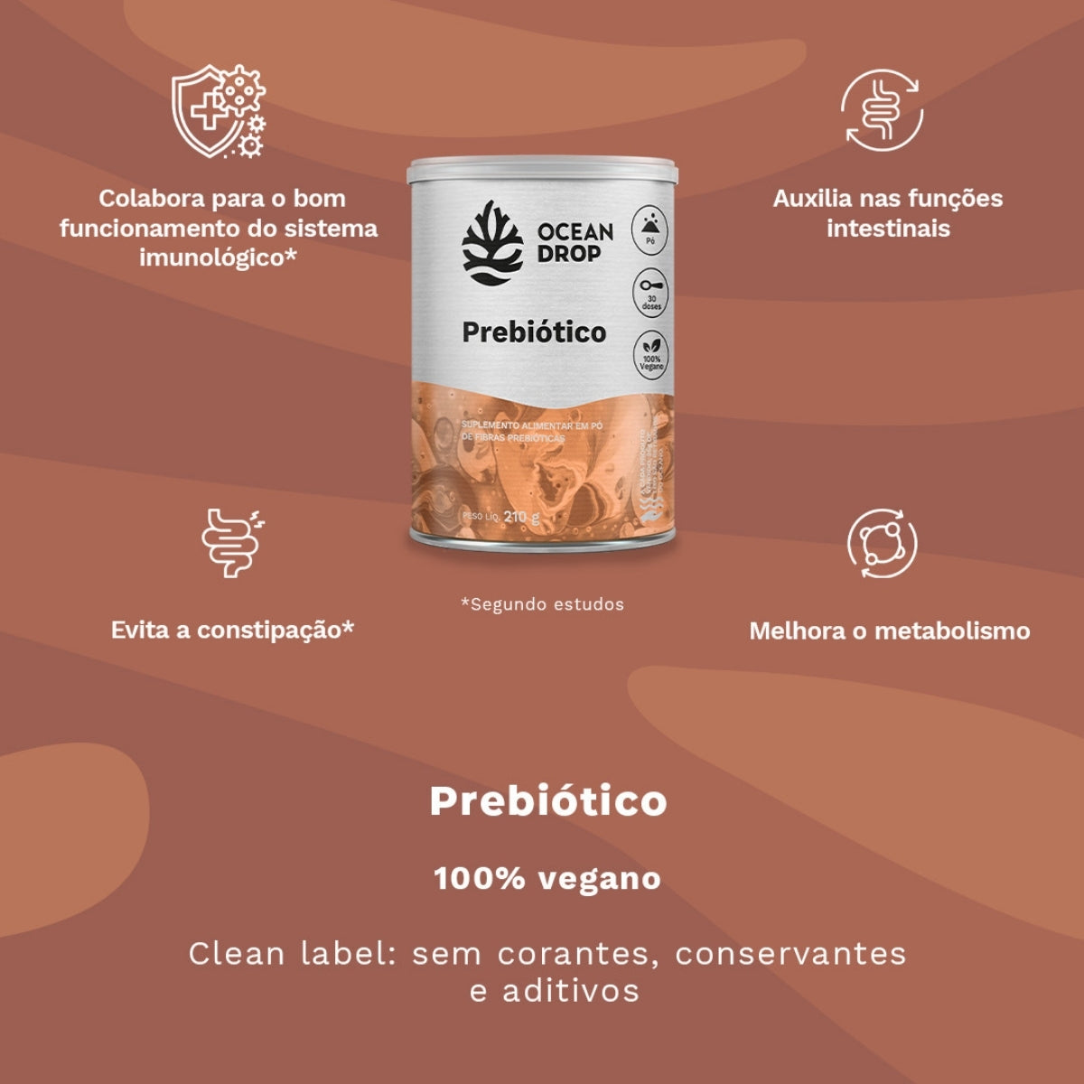 Prebiótico em pó Ocean Drop | 210g